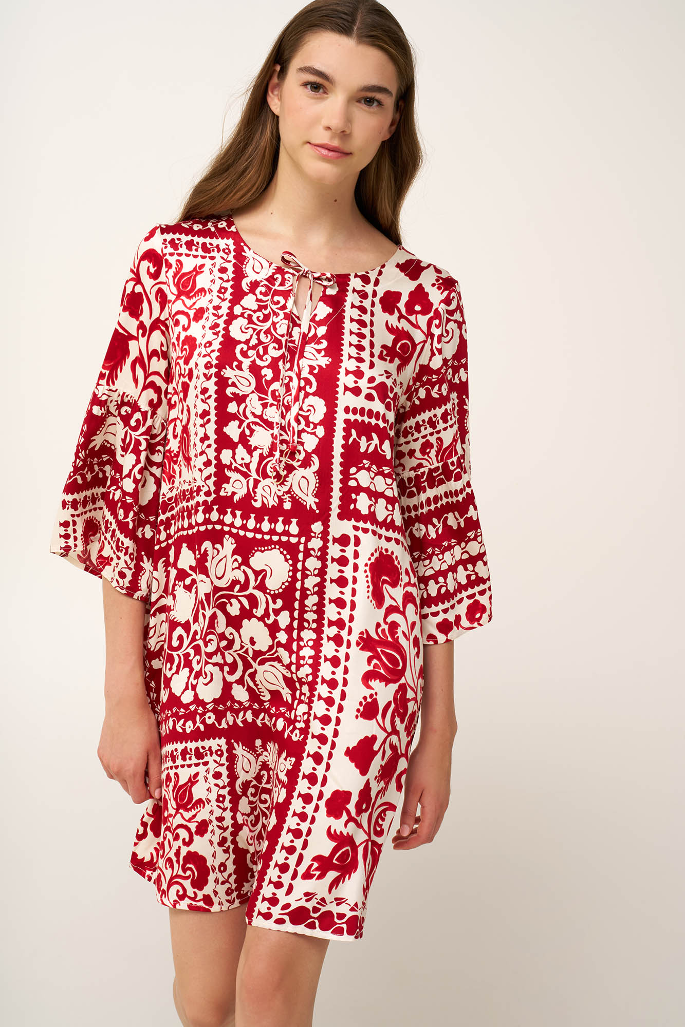 Καλοκαιρινό Φόρεμα με Μανίκι από Ποπλίνα