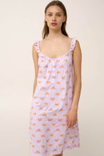 Βαμβακερό Νυχτικό με Τιράντες - Image 2