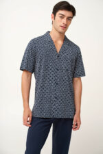 Κουμπωτή Ανδρική Πυτζάμα με Μακρύ Παντελόνι - Image 2