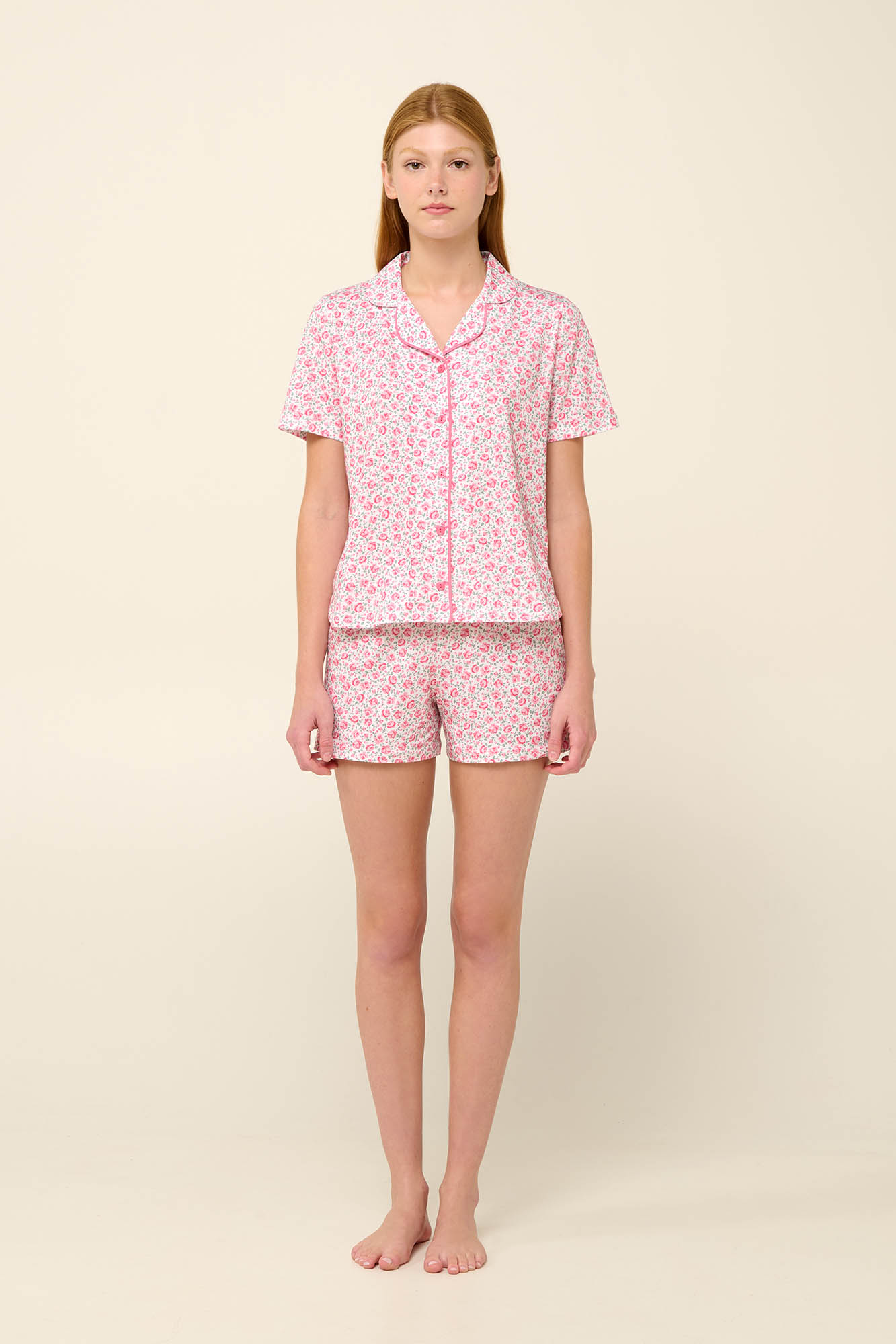 2_0790647610 Βαμβακερή Γυναικεία Πυτζάμα με Κουμπιά