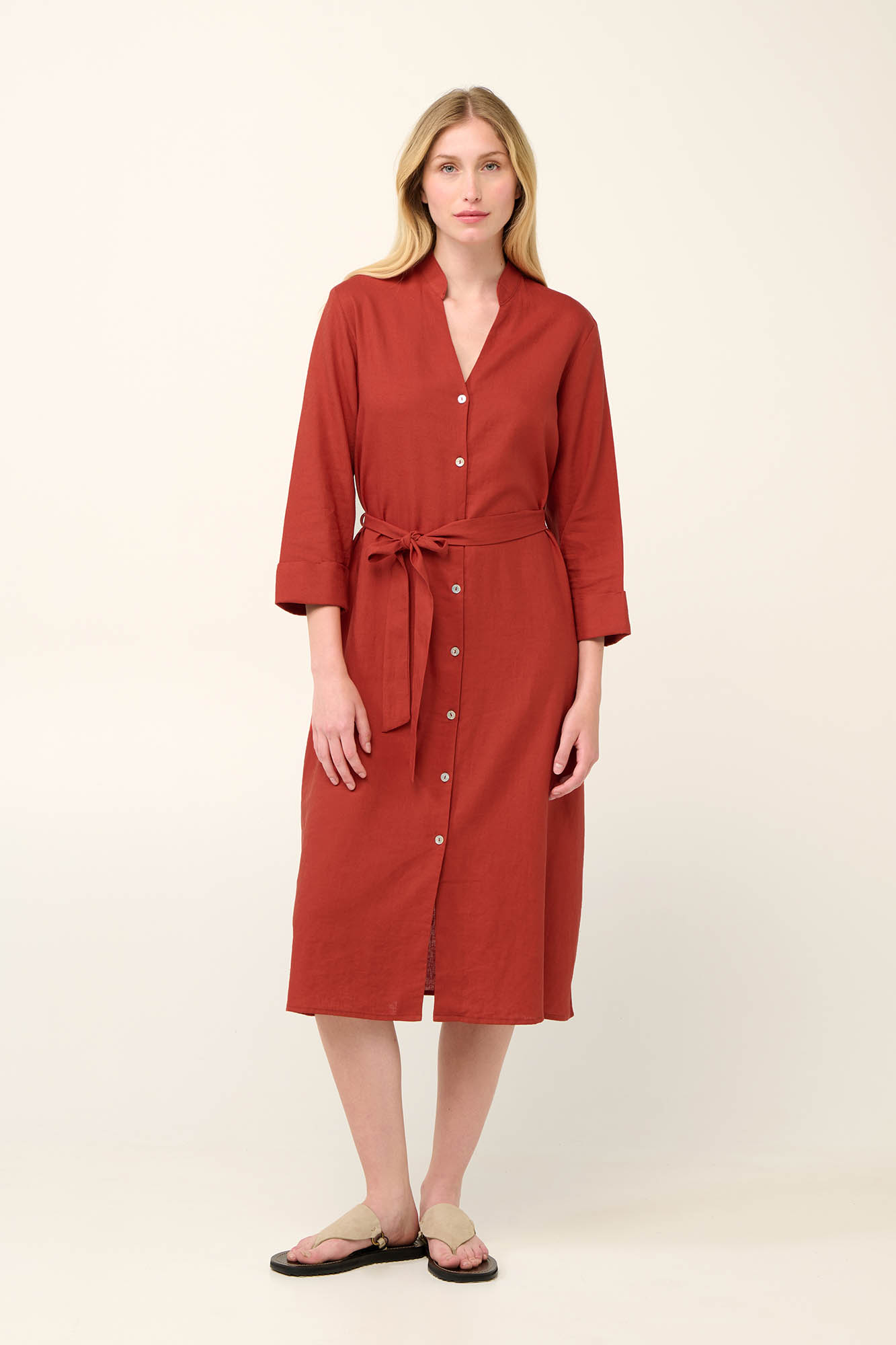 2_0802529123 Κουμπωτό Καλοκαιρινό Φόρεμα με Μανίκι