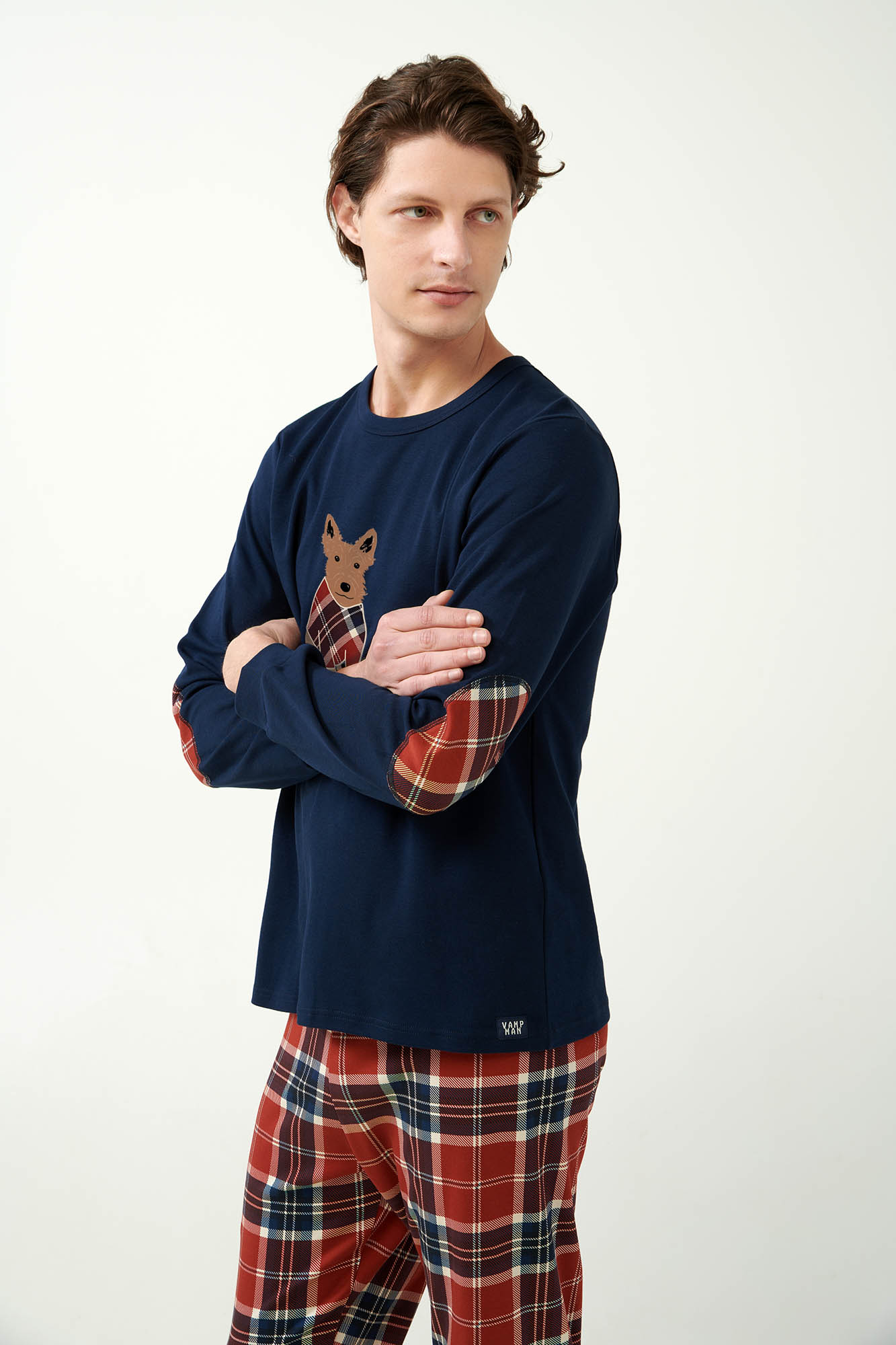 Χριστουγεννιάτικες Ανδρικές Πυτζάμες με Ταρτάν Μοτίβο