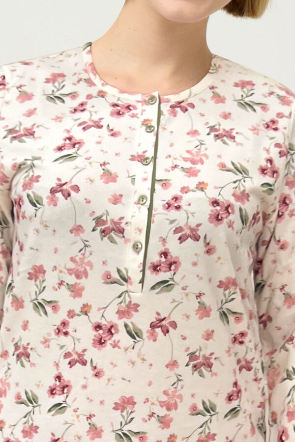 Φλοράλ Φούτερ Νυχτικό με Πατιλέτα