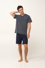 Βαμβακερή Ανδρική Πυτζάμα με V - Image 2