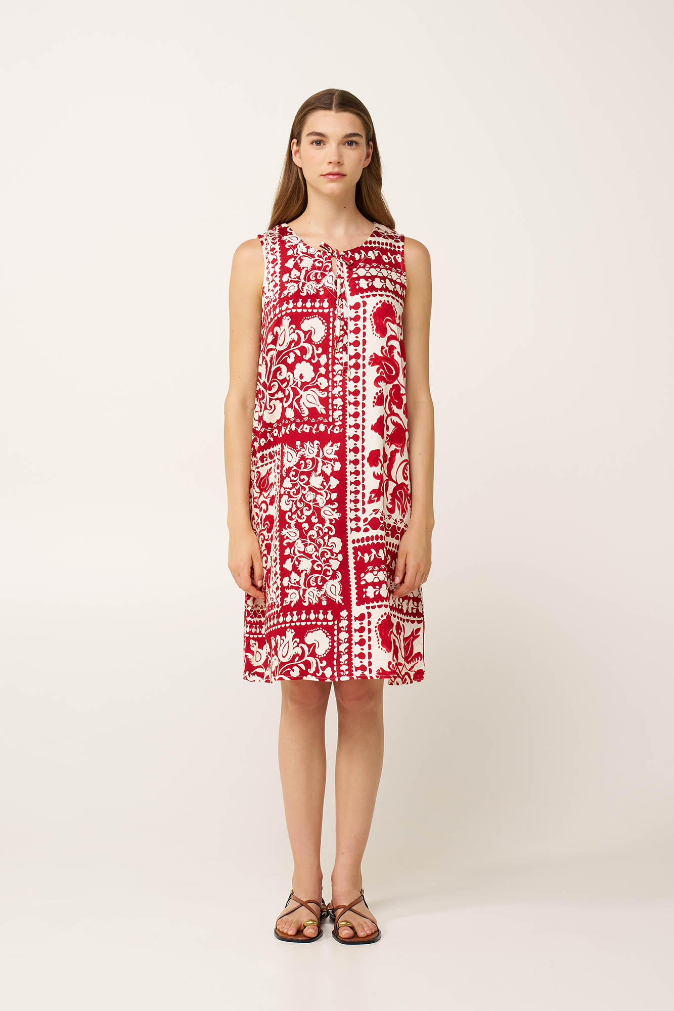 Αμάνικο Καλοκαιρινό Φόρεμα από Ποπλίνα