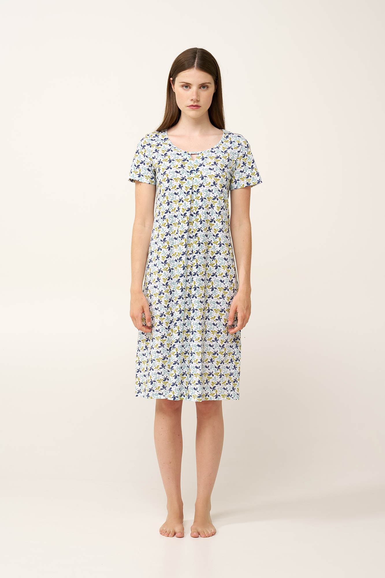 Βαμβακερό Νυχτικό με Πιέτα