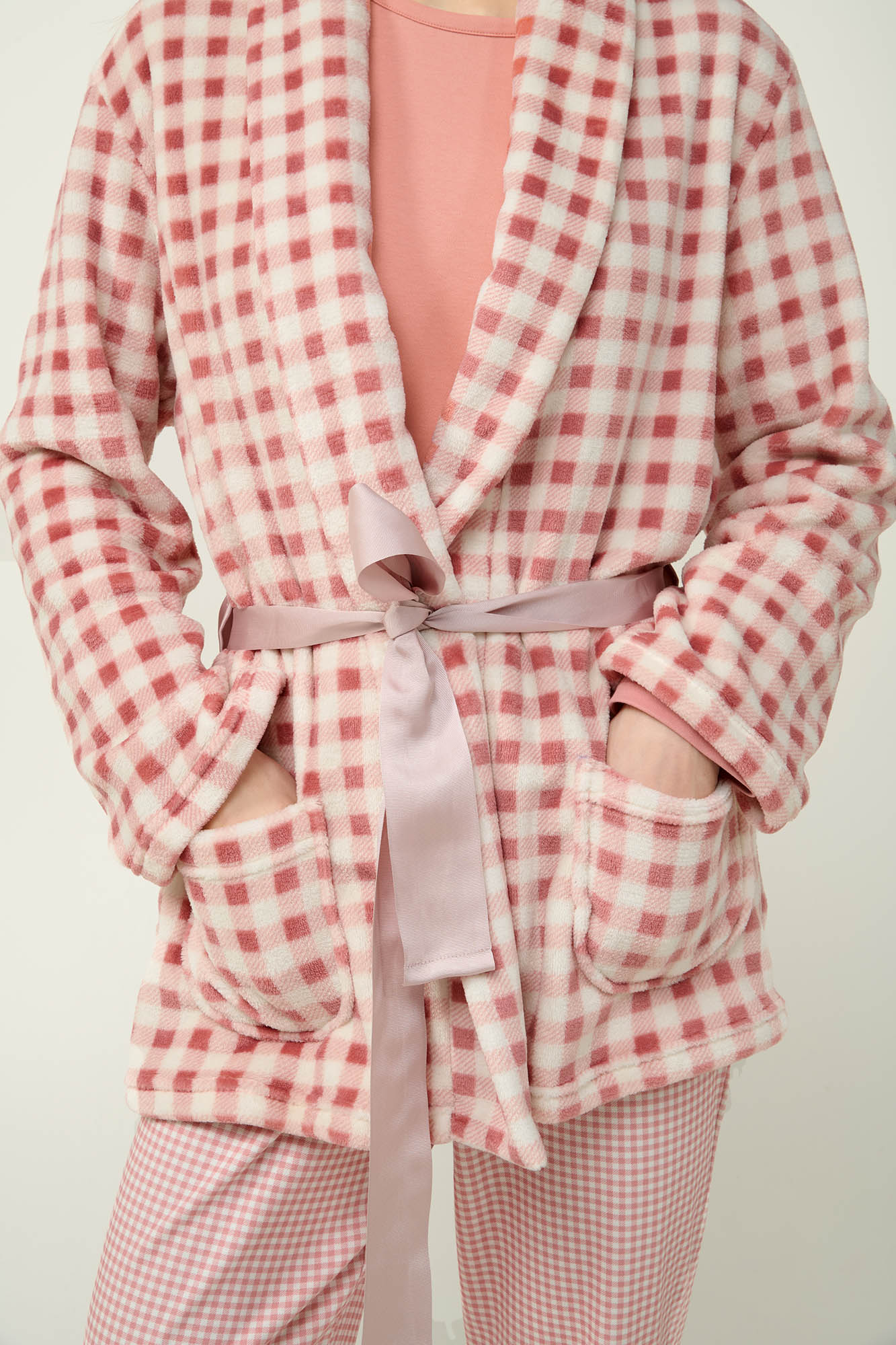 Γυναικεία Σταυρωτή Καρό Ρόμπα