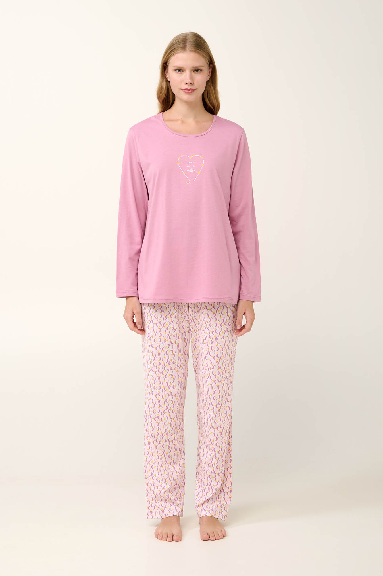 Βαμβακερές Γυναικείες Πυτζάμες με Τύπωμα