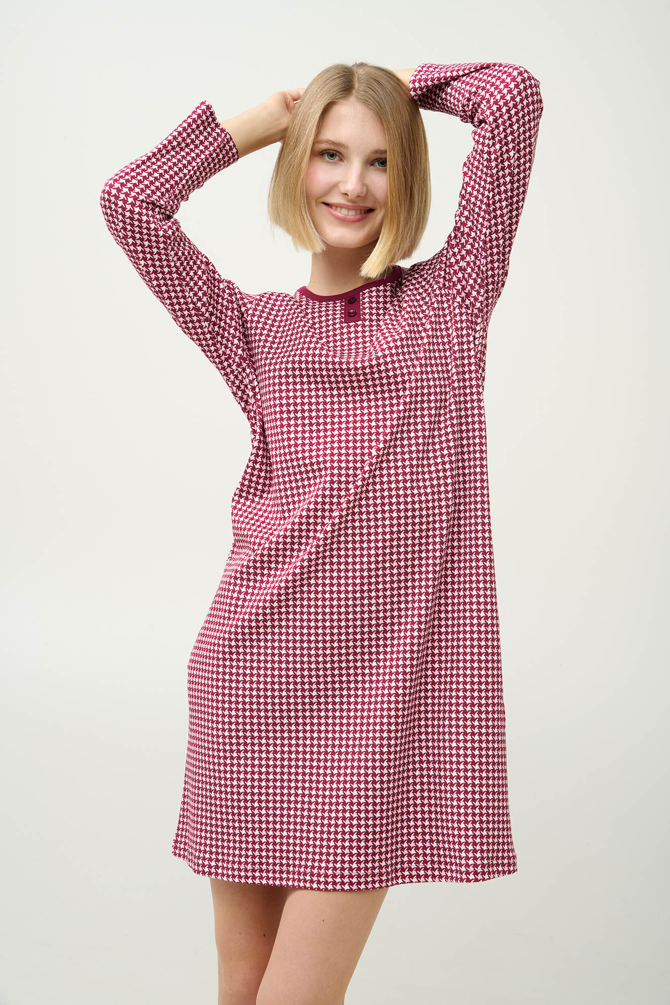 Βαμβακερό Νυχτικό Pied de Poule