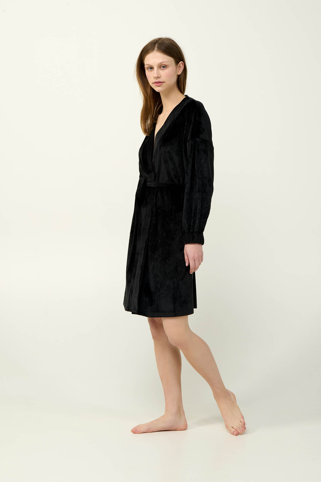 2_0951809042 Μονόχρωμη Γυναικεία Velvet Ρόμπα