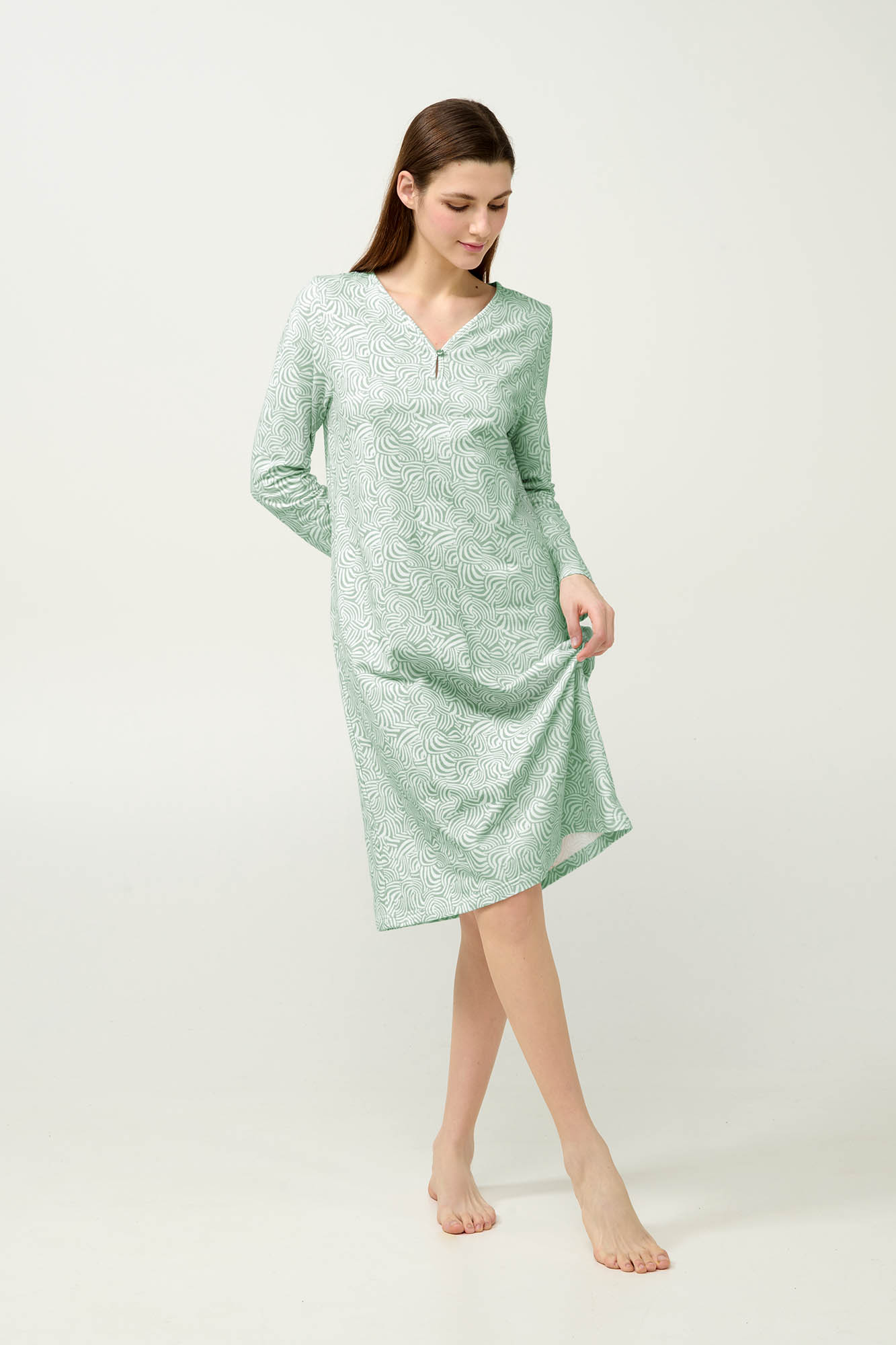 2_0996276696 Χειμερινό Βαμβακερό Φούτερ Νυχτικό