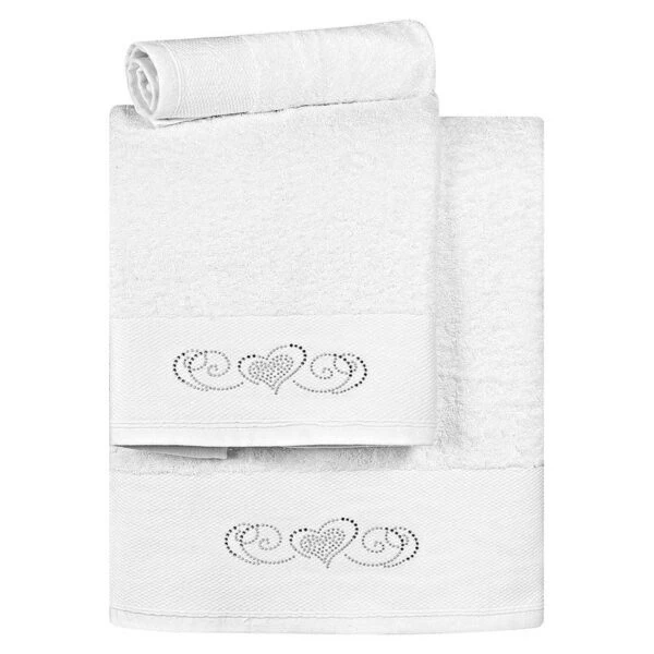 Beauty Home Σετ πετσέτες Art 3169  Σετ 3τμχ  Λευκό