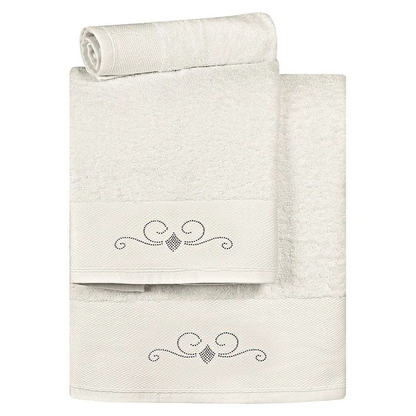 3175 Beauty Home Σετ πετσέτες Art 3175 Σετ 3τμχ Εκρού