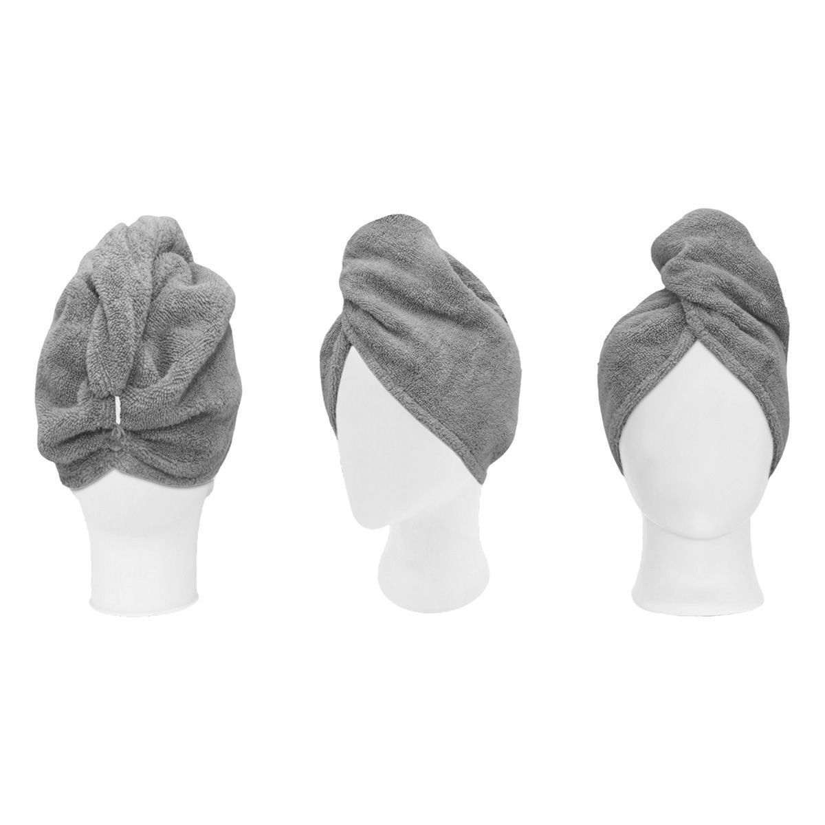 3406c Beauty Home Πετσέτα μαλλιών Turban Art 3406 Γκρι