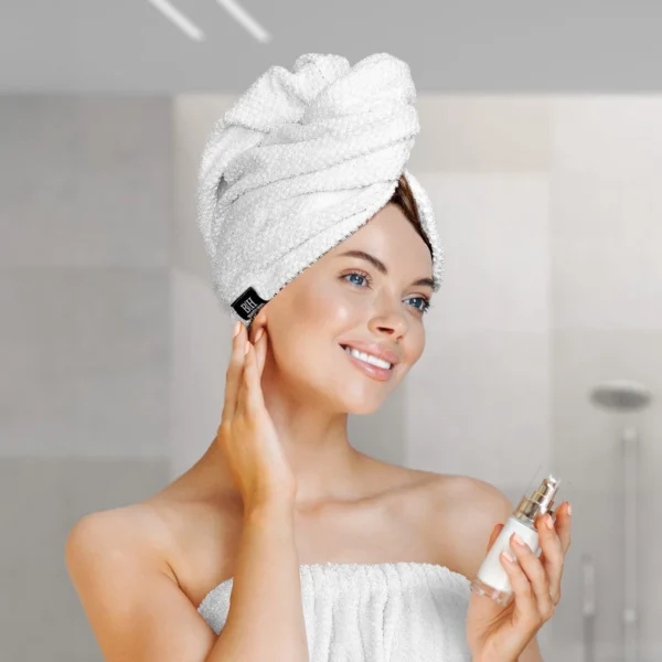 3407 Beauty Home Πετσέτα μαλλιών Turban Art 3407 Λευκό