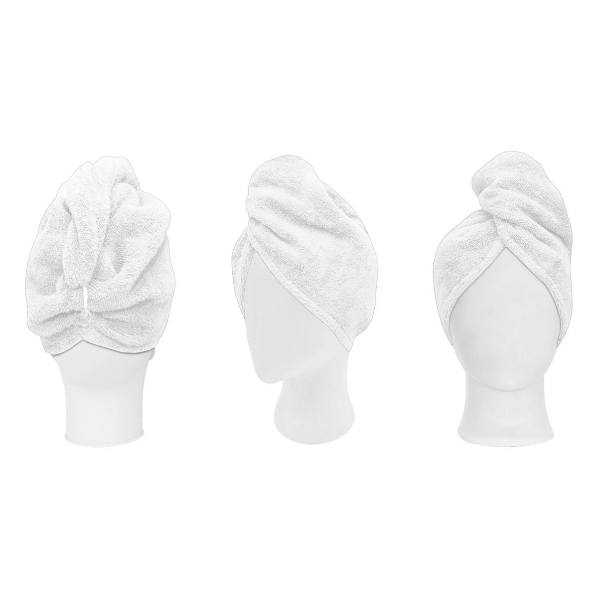 3407c Beauty Home Πετσέτα μαλλιών Turban Art 3407 Λευκό