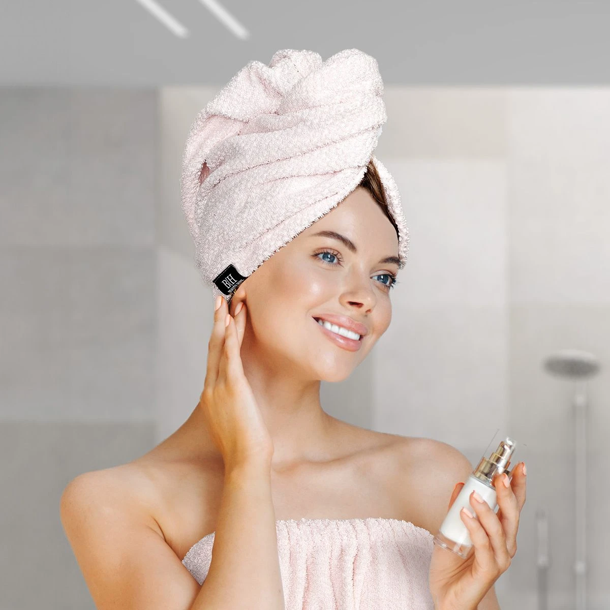 Beauty Home Πετσέτα μαλλιών Turban Art 3410 Ροζ