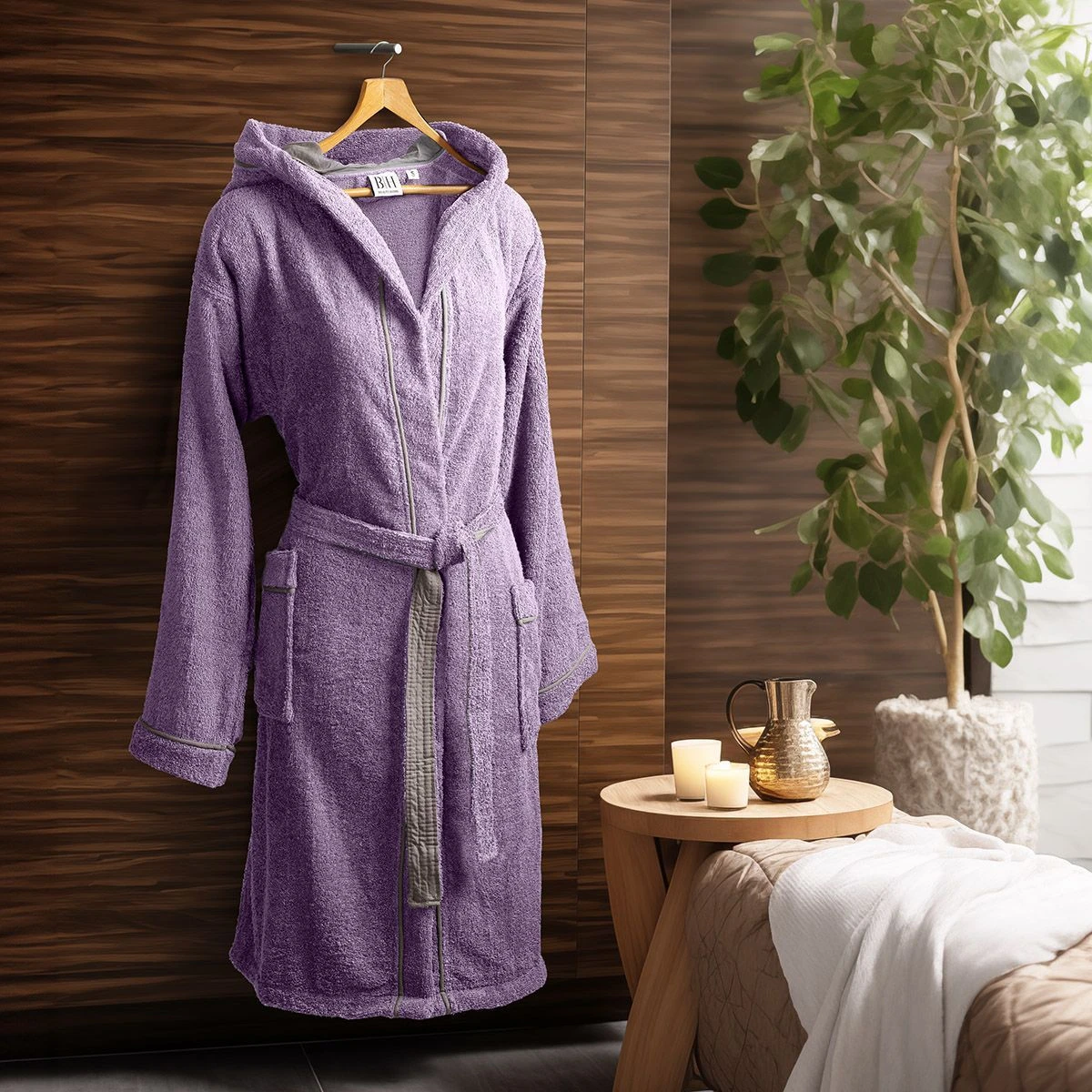 Beauty Home Μπουρνούζι με κουκούλα Art 3425 Λιλά