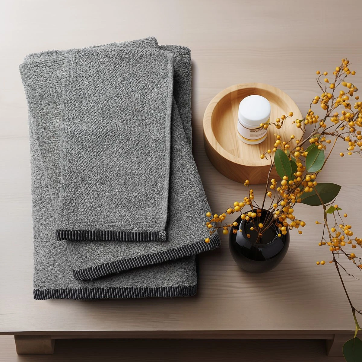 3451-1 Beauty Home Σετ πετσέτες Art 3451 Σετ 3τμχ Γκρι