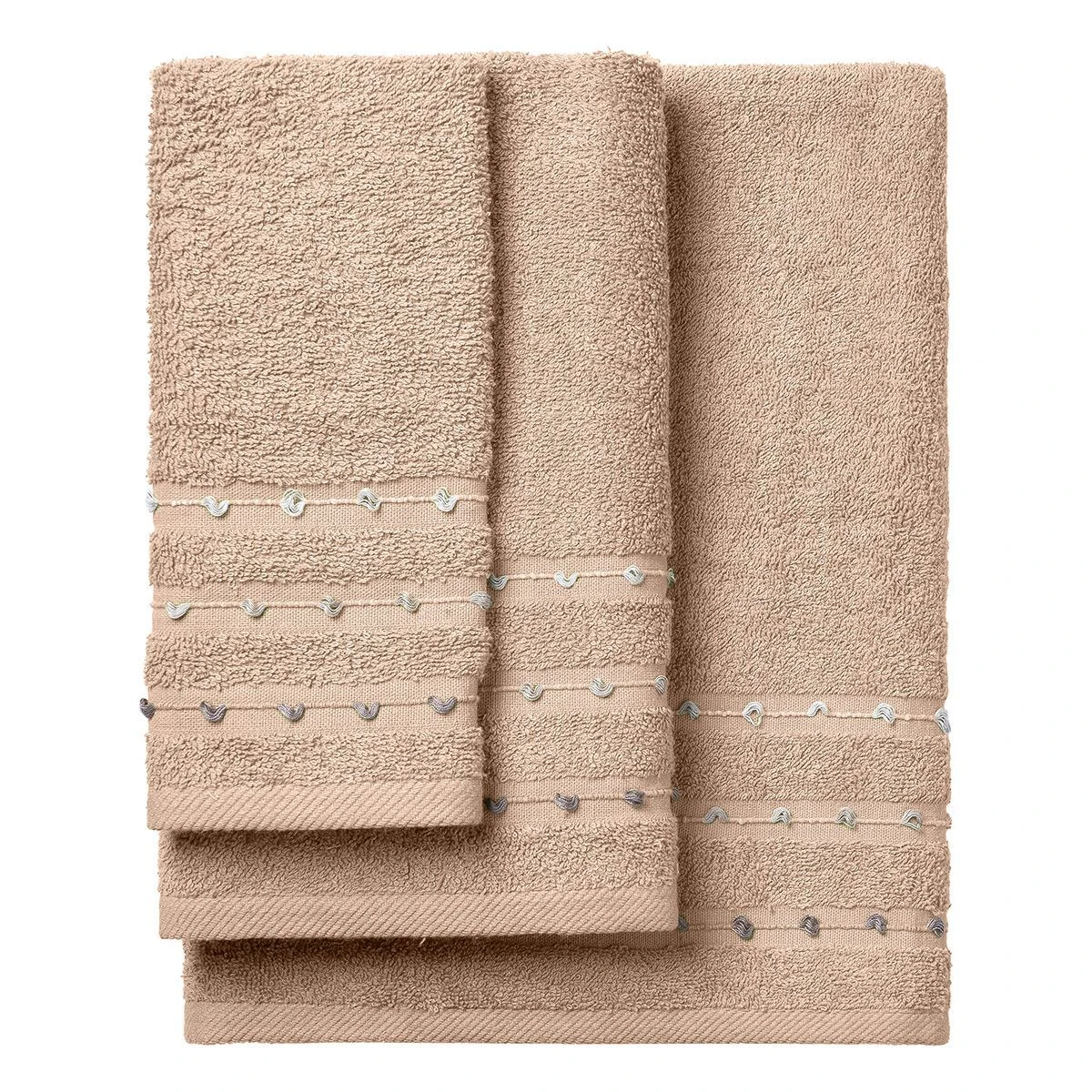 3463 Beauty Home Σετ πετσέτες Art 3463 Σετ 3τμχ Μπεζ