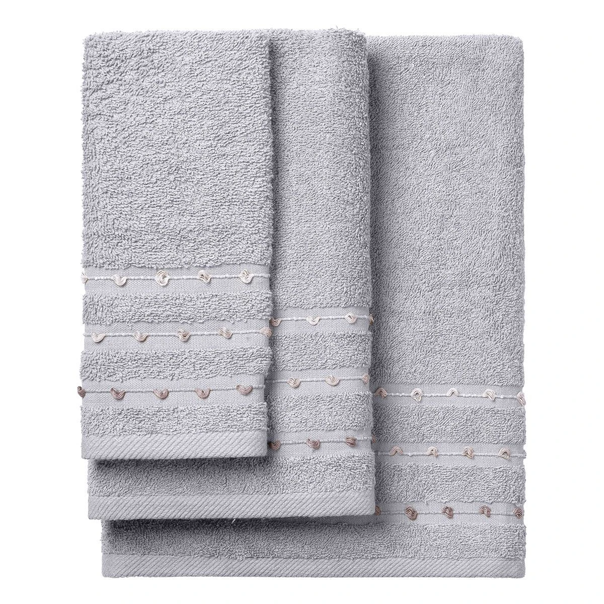 3465 Beauty Home Σετ πετσέτες Art 3465 Σετ 3τμχ Γκρι
