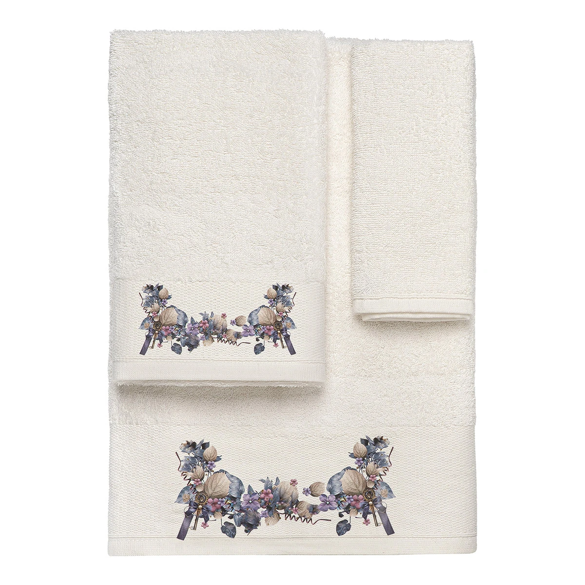 3552 Beauty Home Σετ πετσέτες 3τμχ με εκτύπωση Art 3552 (30x50+50x90+70x140) Εκρού