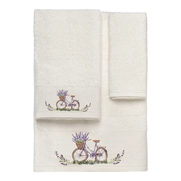 3556 Beauty Home Σετ πετσέτες 3τμχ με εκτύπωση Art 3556 (30x50+50x90+70x140) Εκρού