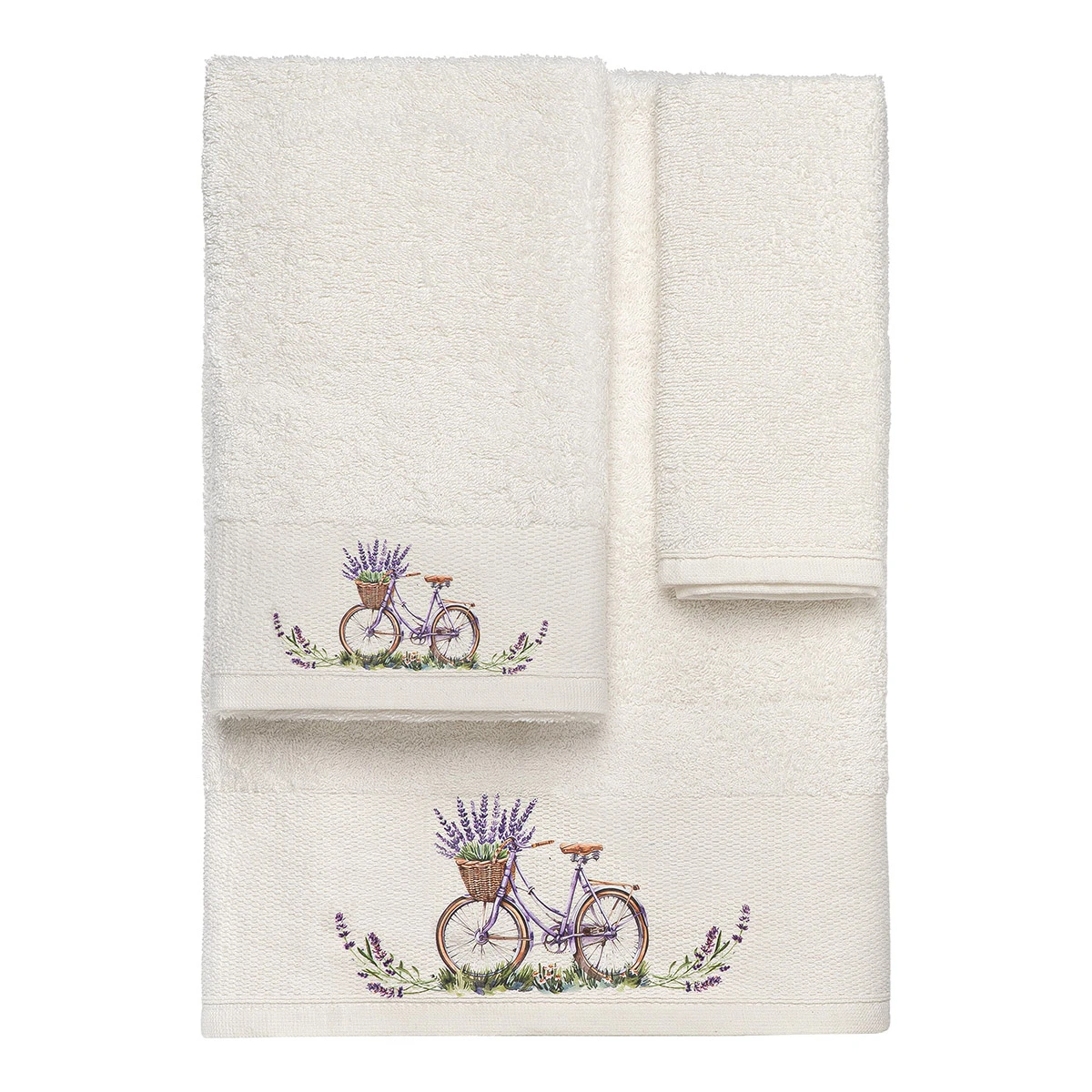 3556 Beauty Home Σετ πετσέτες 3τμχ με εκτύπωση Art 3556 (30x50+50x90+70x140) Εκρού