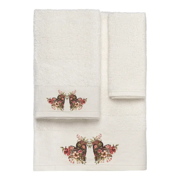 3557 Beauty Home Σετ πετσέτες 3τμχ με εκτύπωση Art 3557 (30x50+50x90+70x140) Εκρού