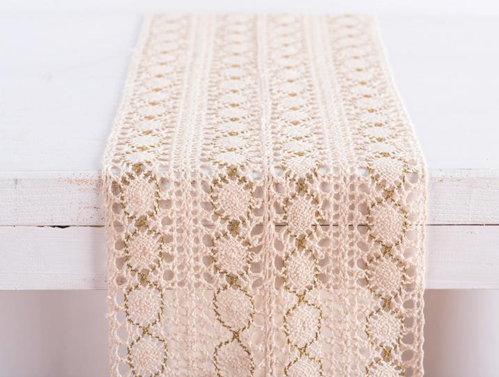 Beauty Home ΡΑΝΝΕΡ ΔΑΝΤΕΛΑ 23 cm ΕΚΡΟΥ / ΧΡΥΣΟ