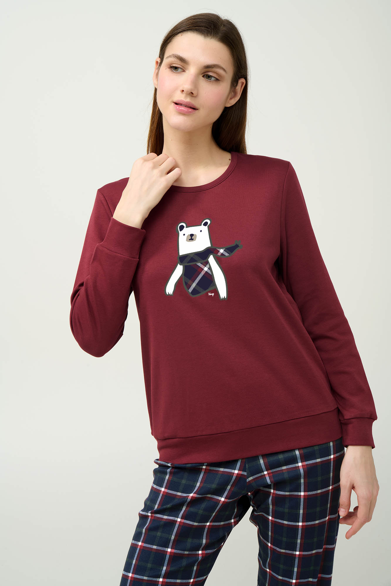 Βαμβακερή Γυναικεία Πυτζάμα με Μανσέτες