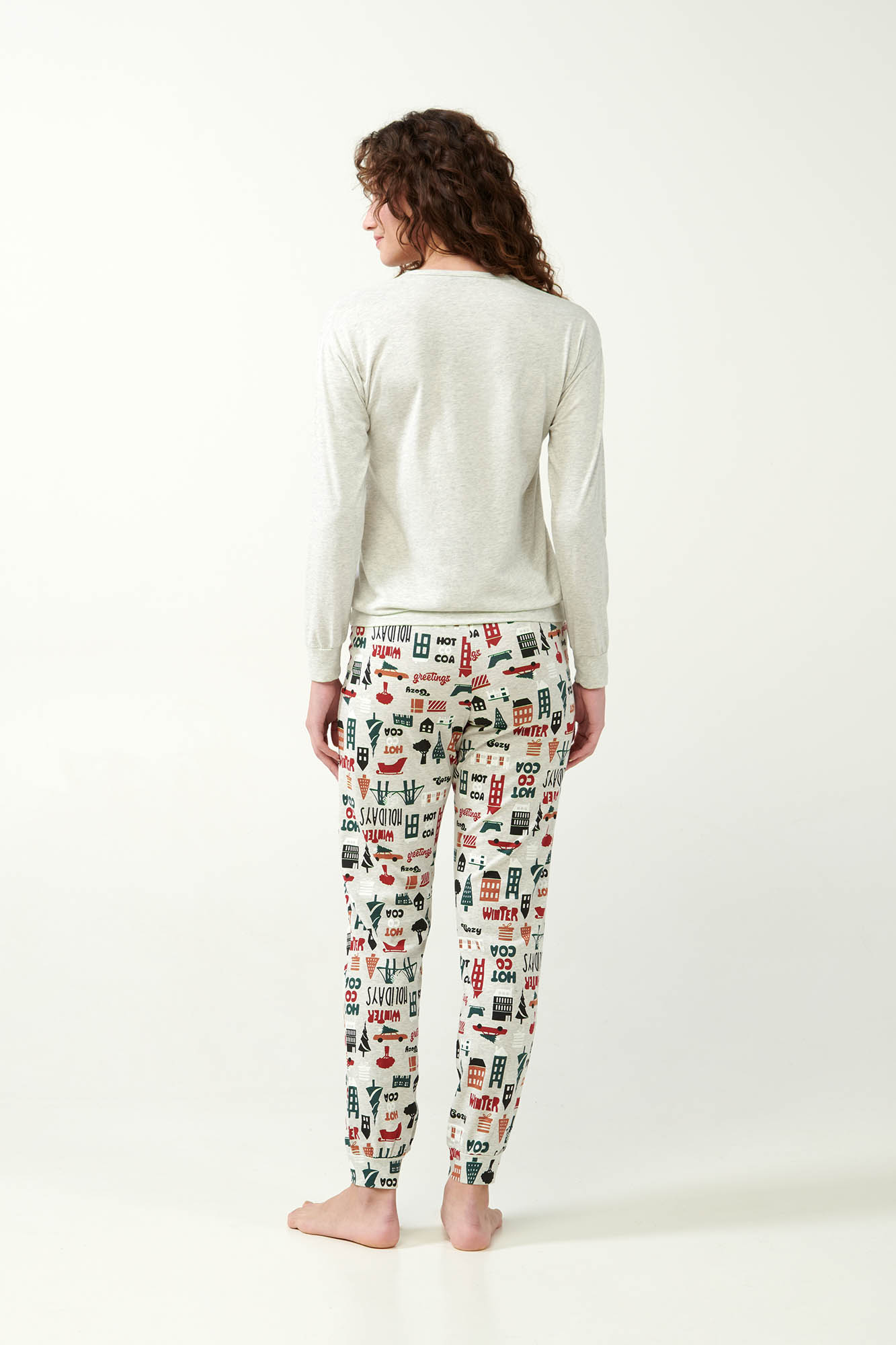 Βαμβακερή Γυναικεία Πυτζάμα με Μανσέτες