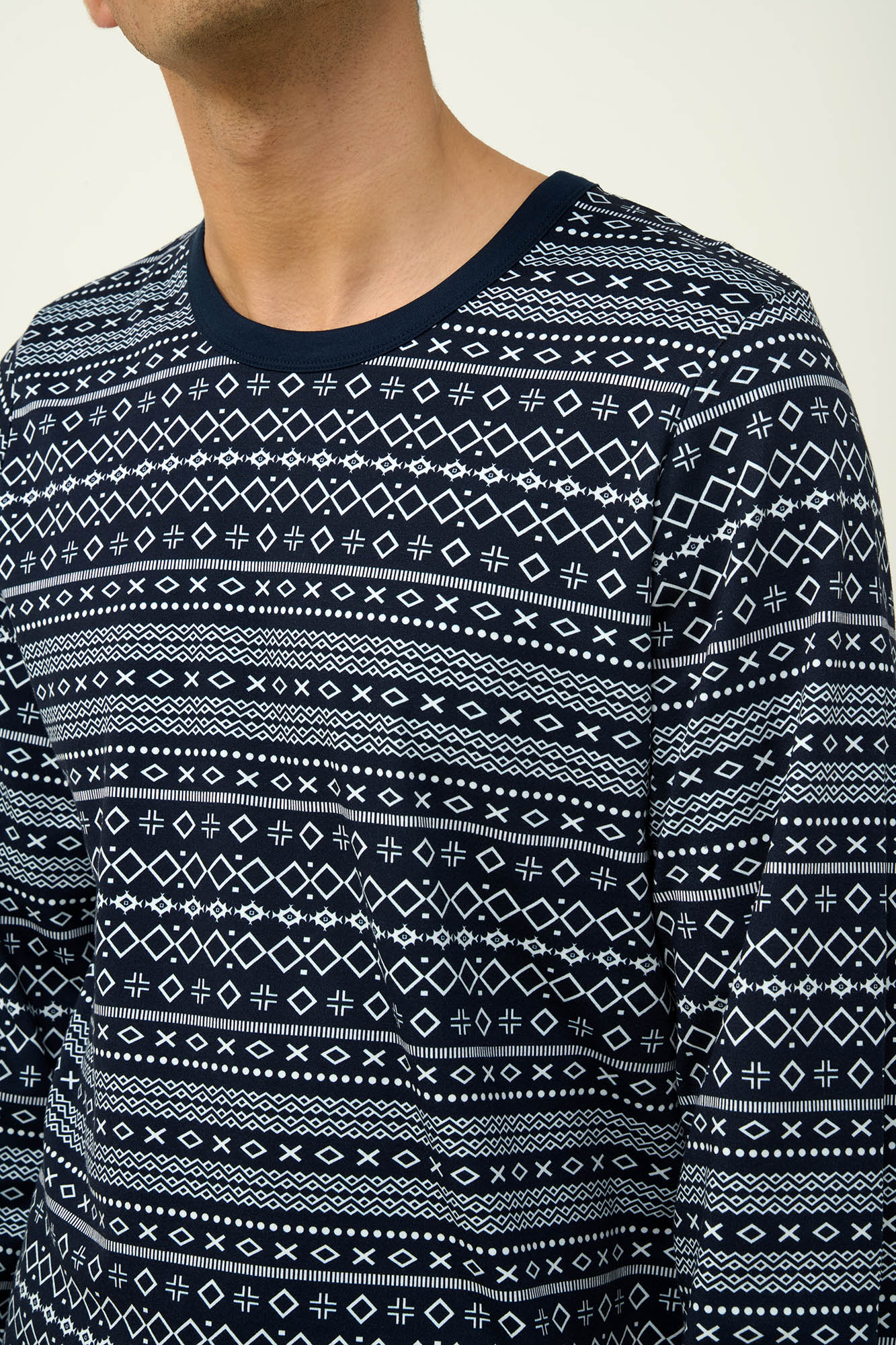 Ανδιρκή Βαμβακερή Πυτζάμα με Μανσέτες