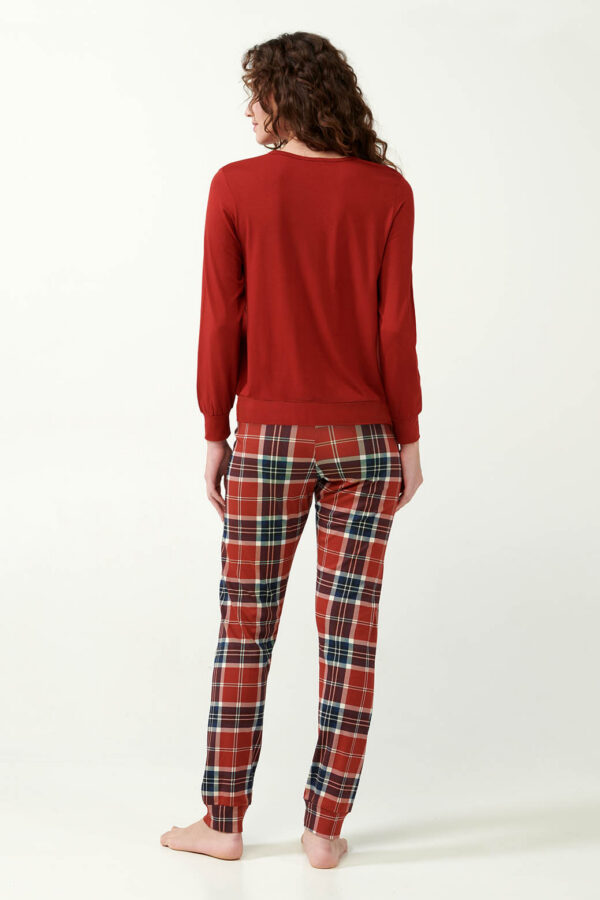Χριστουγεννιάτικες Γυναικείες Πυτζάμες με Ταρτάν Μοτίβο