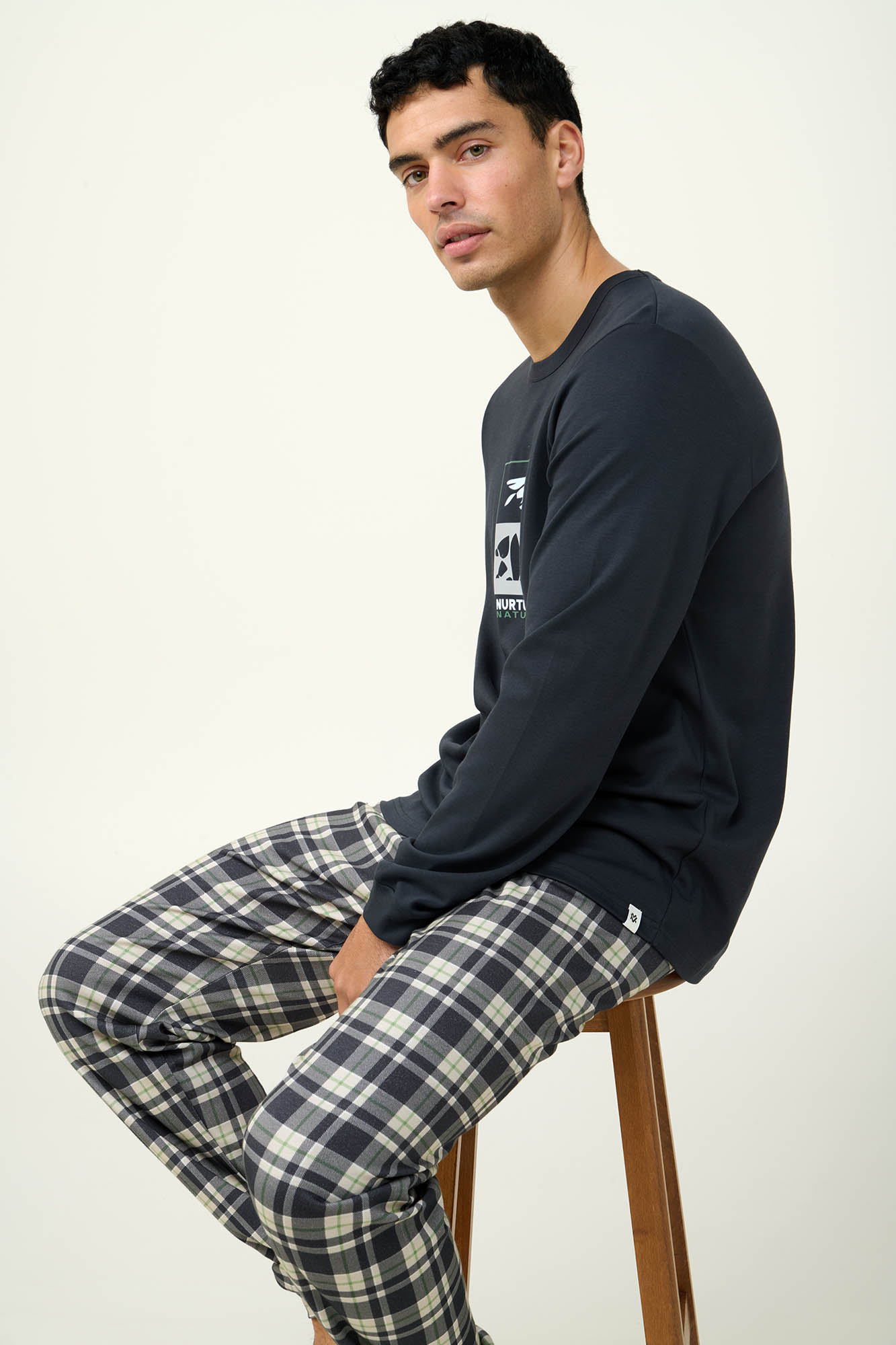 Ανδρική Βαμβακερή Πυτζάμα με Μανσέτες