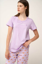 Βαμβακερή Γυναικεία Πυτζάμα Κάπρι - Image 3