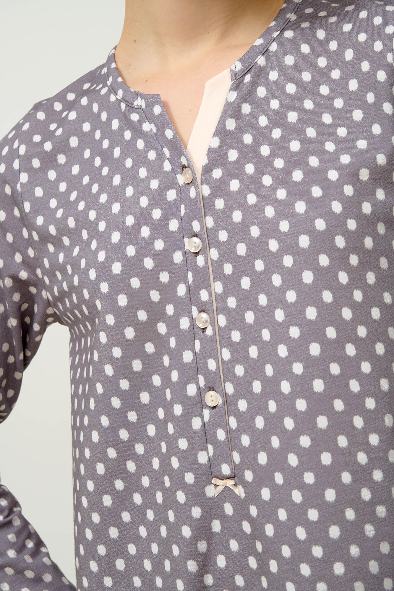 Πουά Φούτερ Νυχτικό με Πατιλέτα