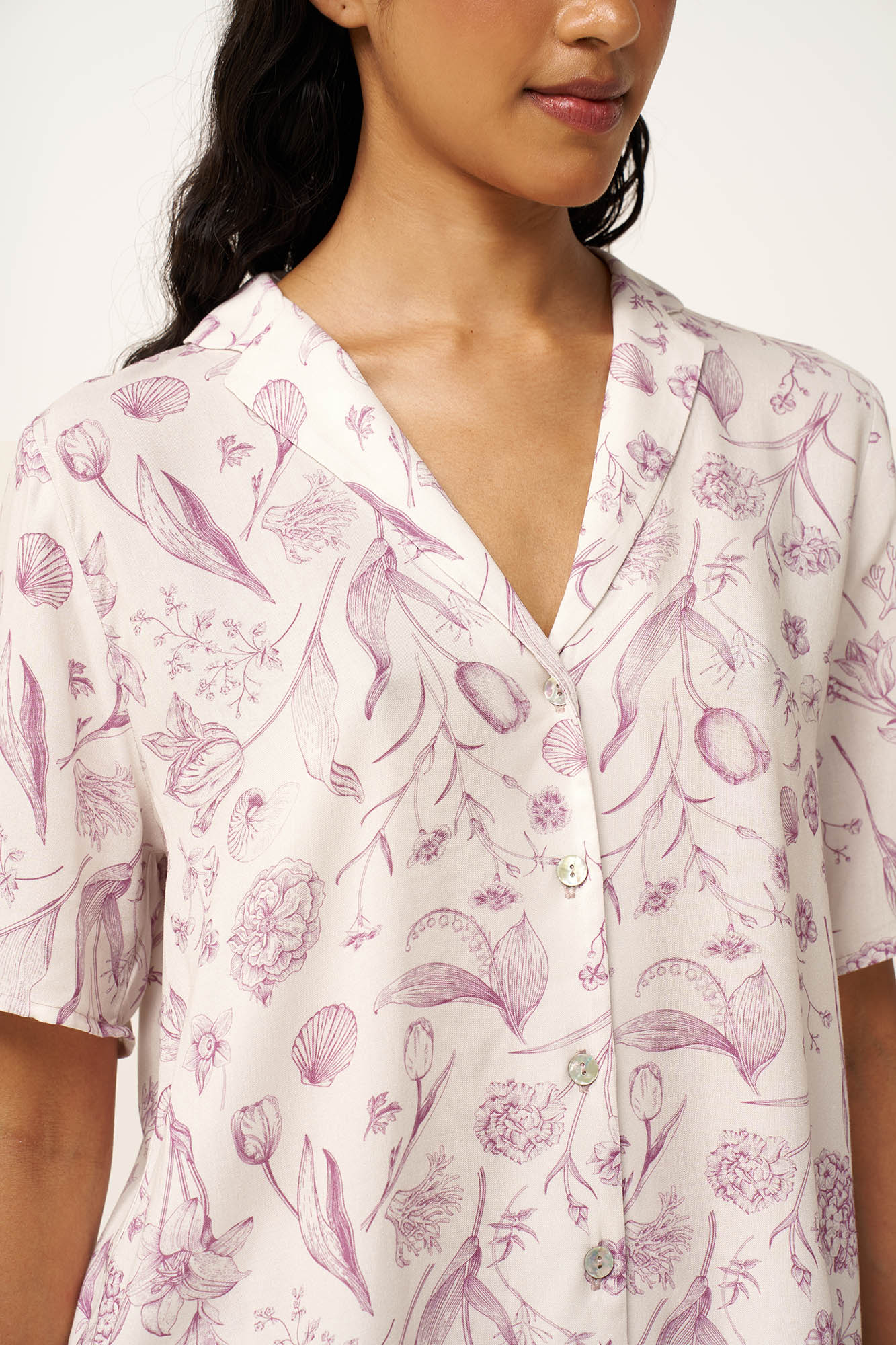 Γυναικεία Κουμπωτή Φλοράλ Πυτζάμα