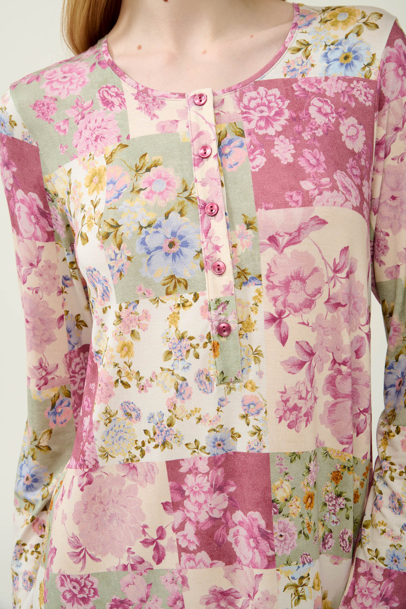 Micromodal Φλοράλ Νυχτικό με Πατιλέτα