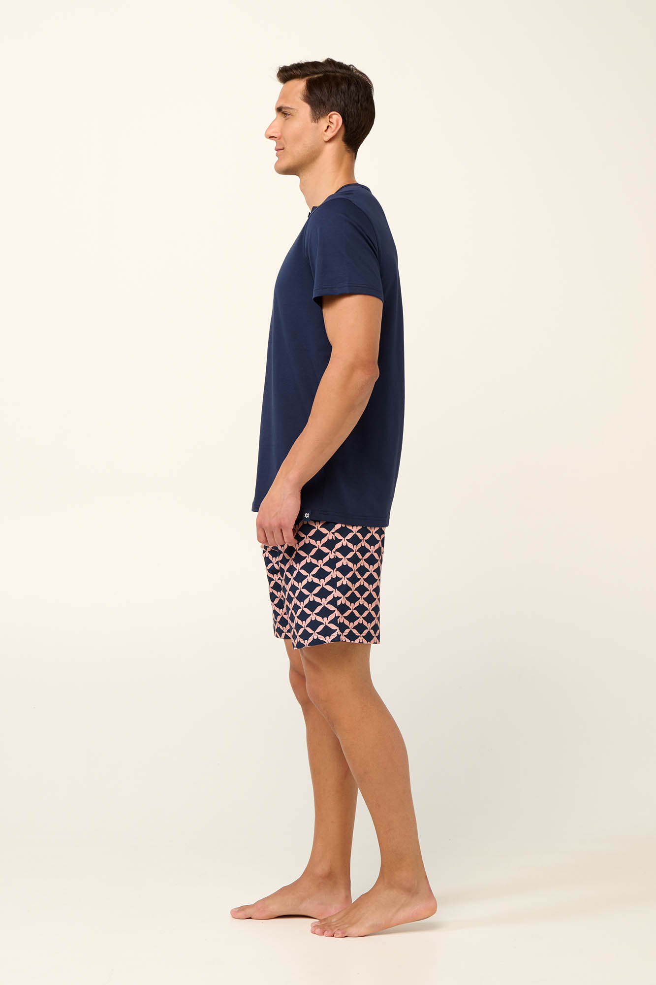 3_0252466664 Βαμβακερή Ανδρική Πυτζάμα με Κοντό Μανίκι