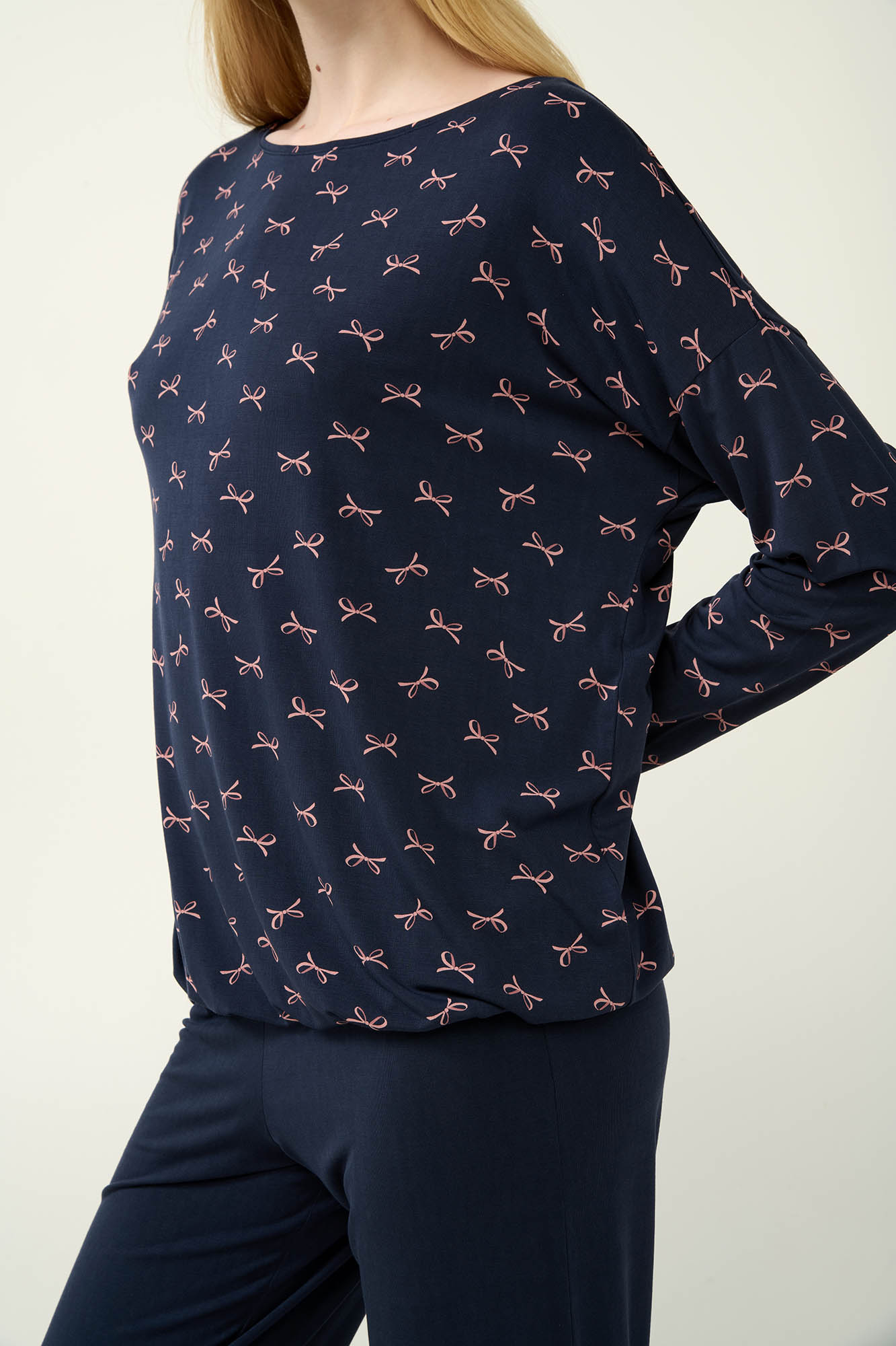 3_0305584265 Γυναικεία Πυτζάμα Micromodal με Μανσέτες