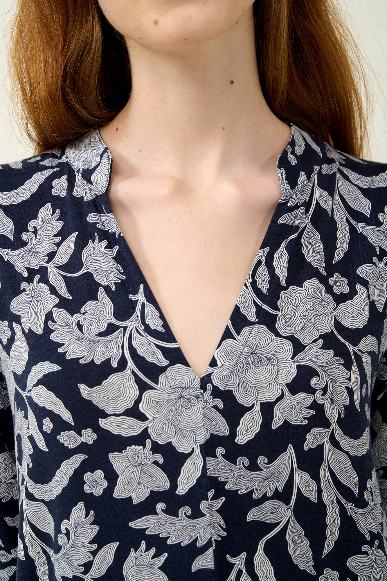 Micromodal Φλροάλ Νυχτικό με Κουμπιά