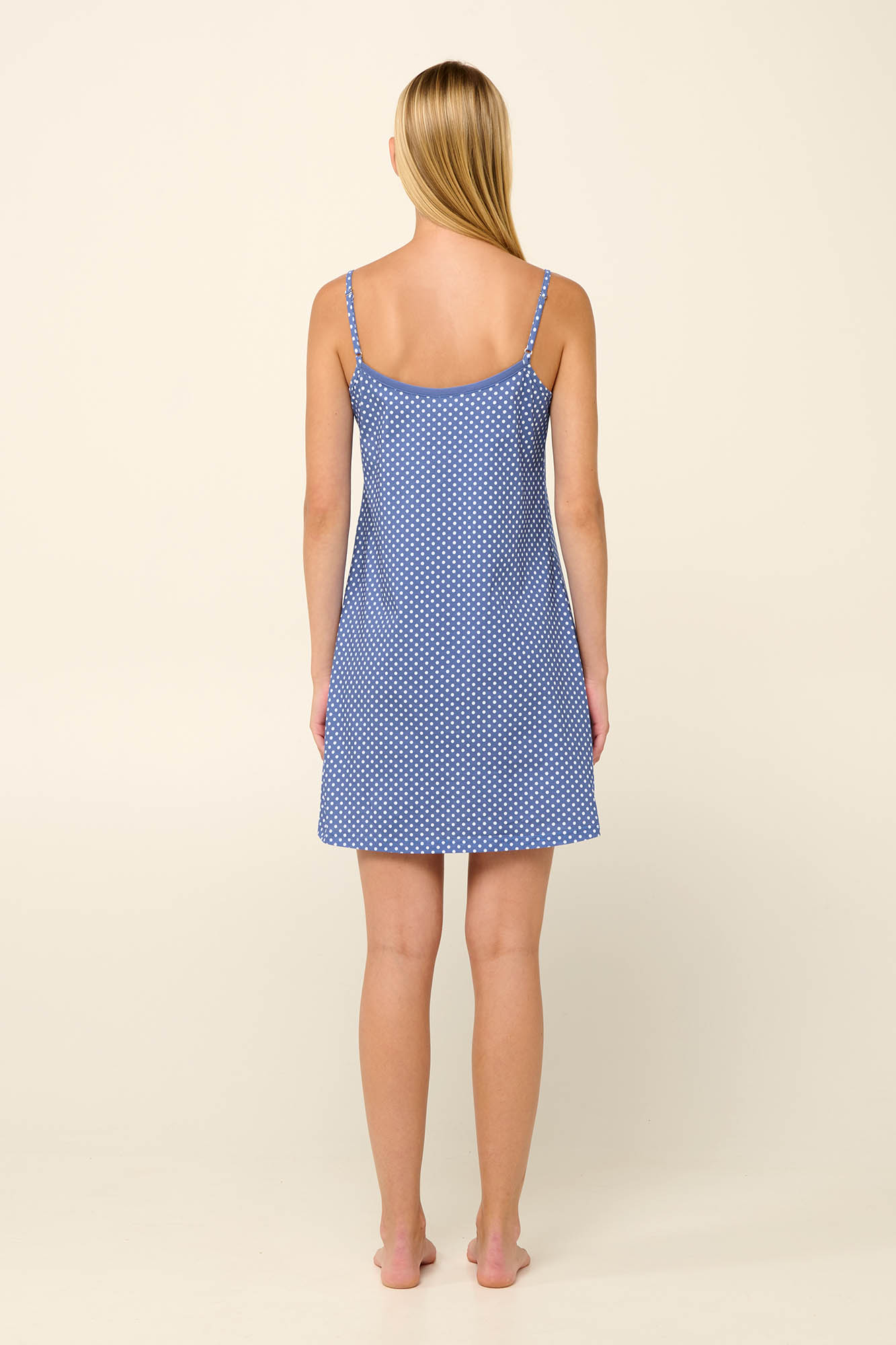 3_0337048090 Βαμβακερό Καλοκαιρινό Νυχτικό με Τιράντες