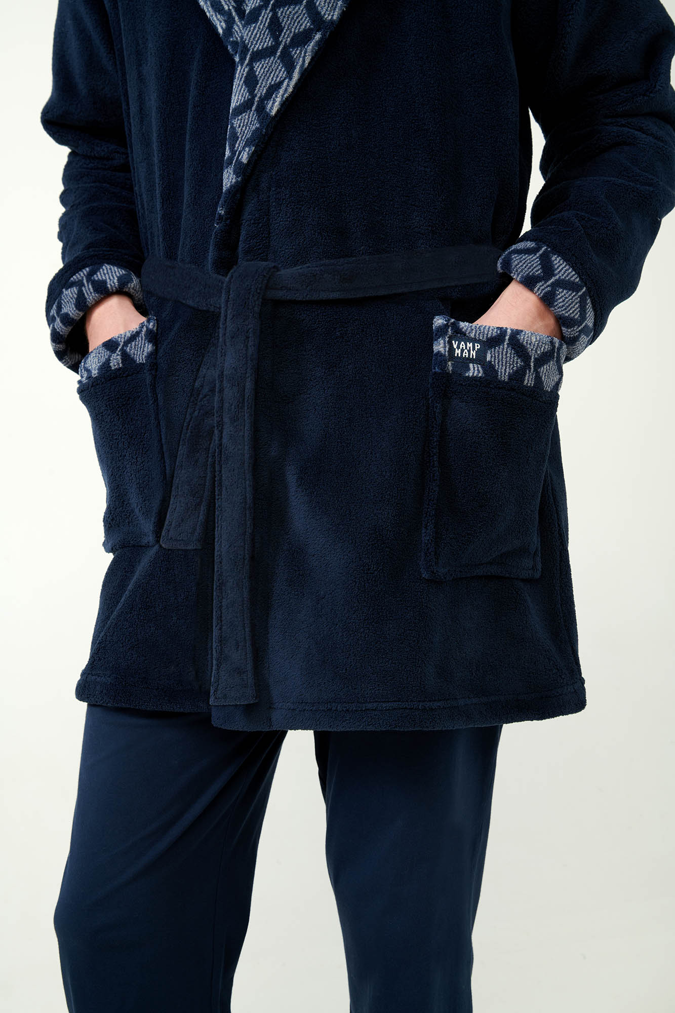 Σταυρωτή Fleece Ρόμπα με Πέτο