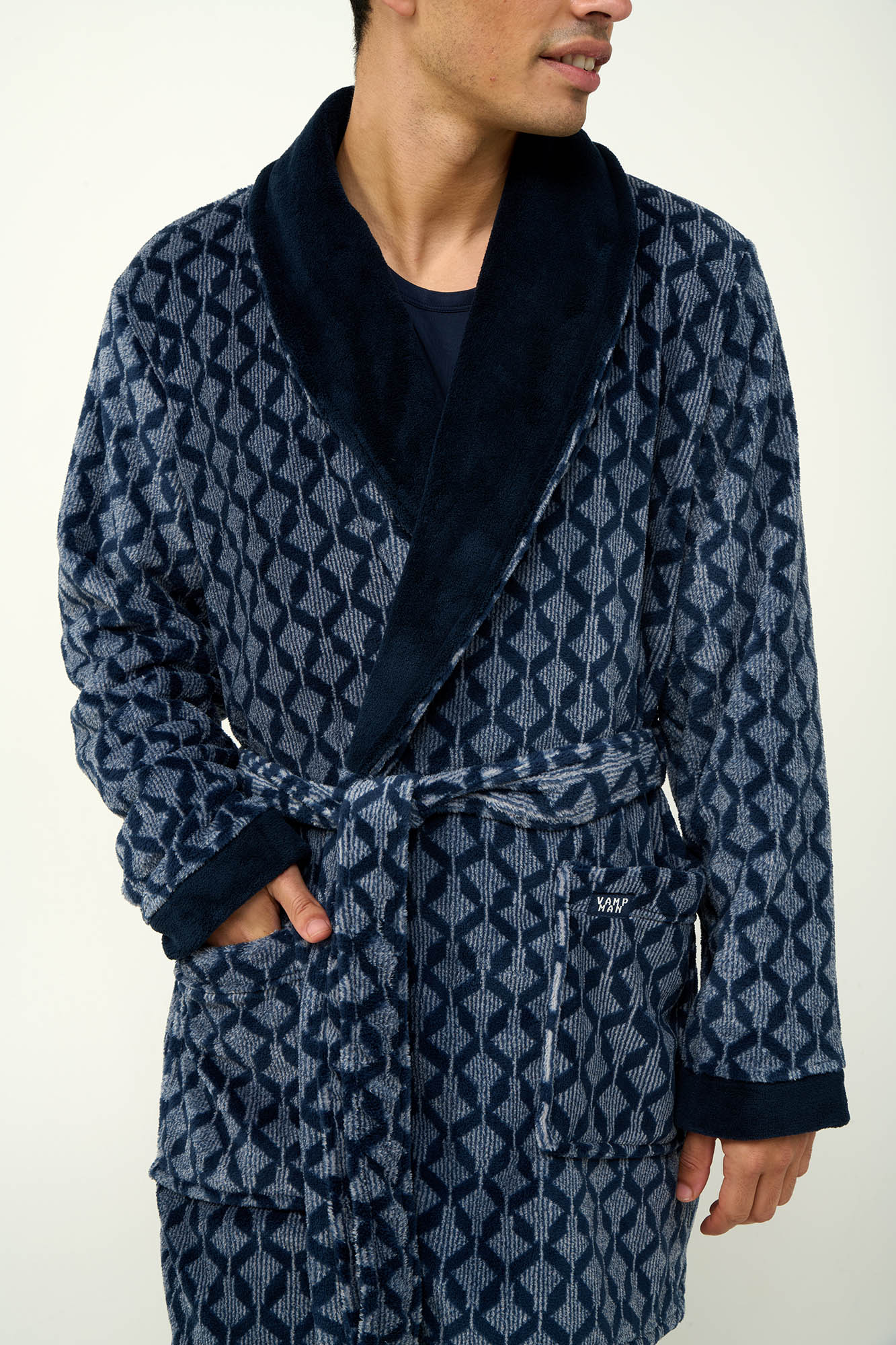 Ανδρική Σταυρωτή Fleece Ρόμπα