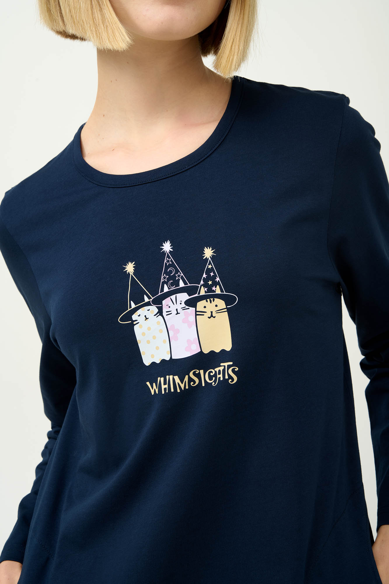 Γυναικείο Βαμβακερό Νυχτικό με Τσέπες