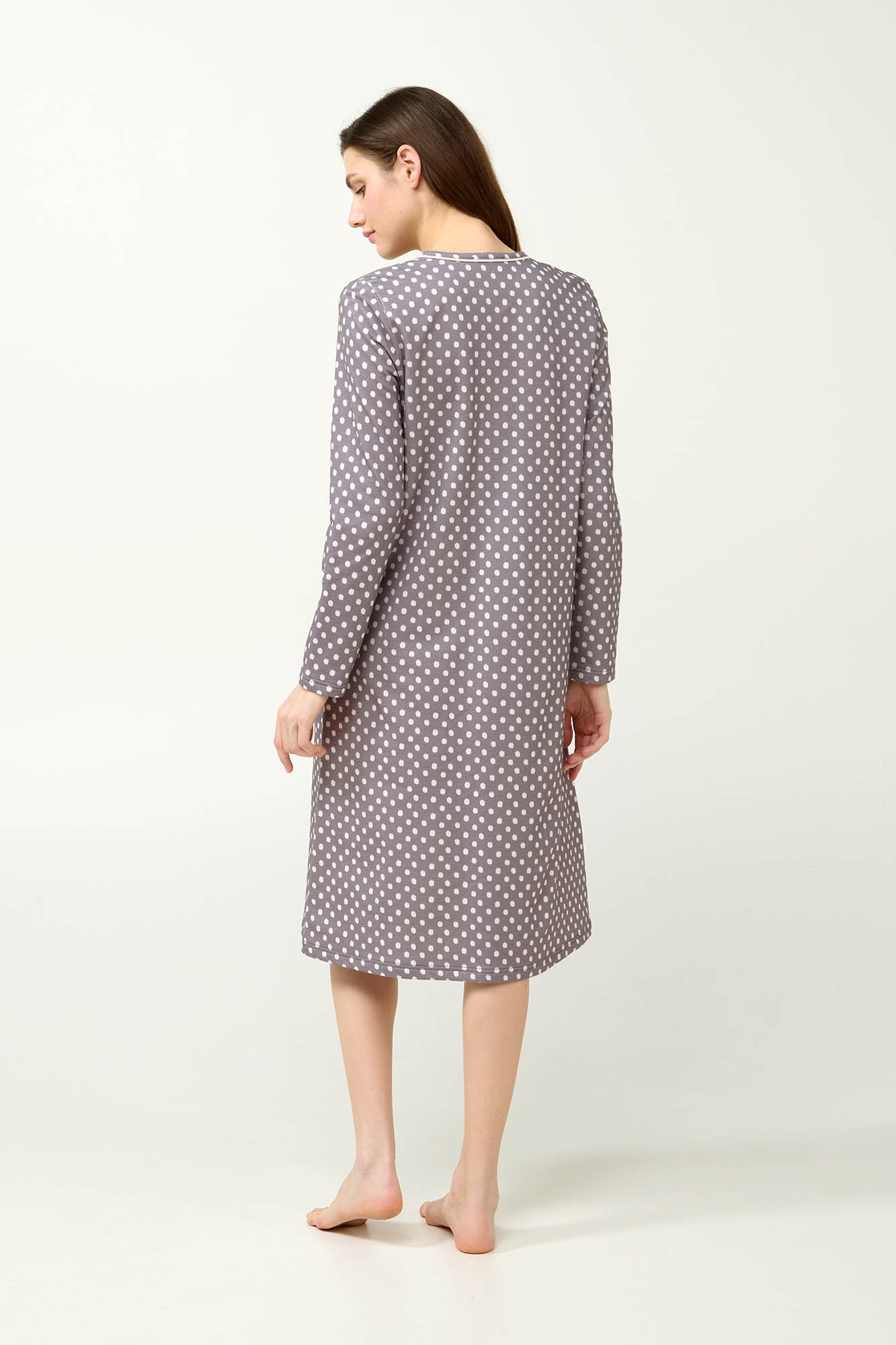 Πουά Φούτερ Νυχτικό με Πατιλέτα