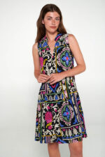 Εμπριμέ Αμάνικο Φόρεμα - Image 3