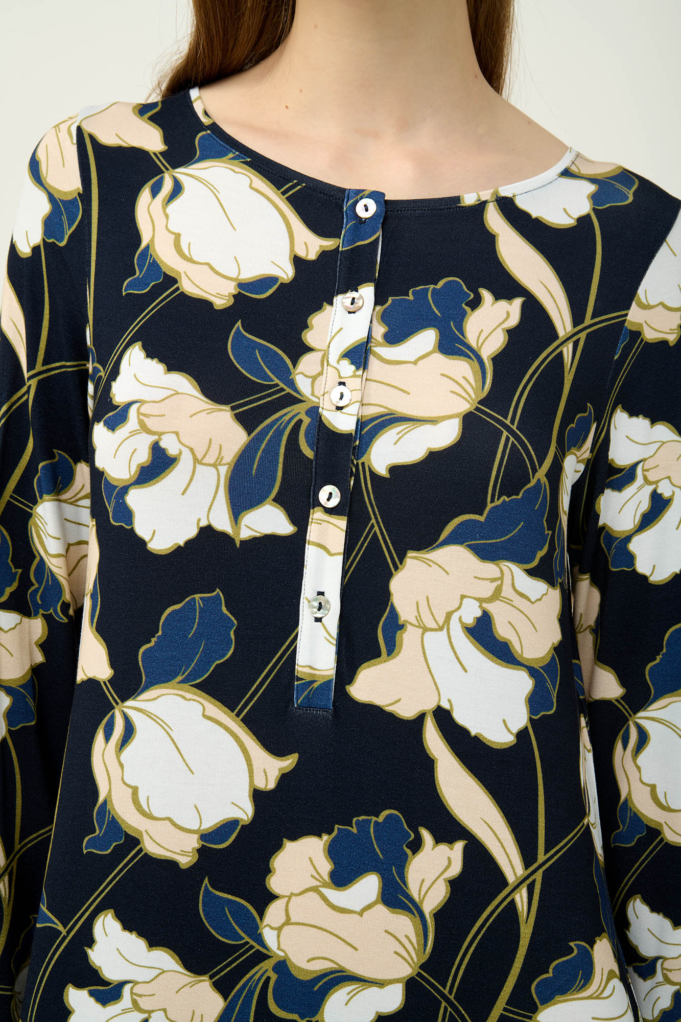 Φλοράλ Νυχτικό Viscose με Πατιλέτα