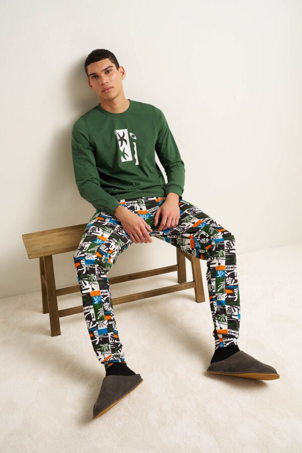 Ανδρική Βαμβακερή Πυτζάμα με Μανσέτες